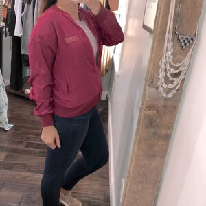 PINK Victoria’s Secret pink bomber varsity jacket